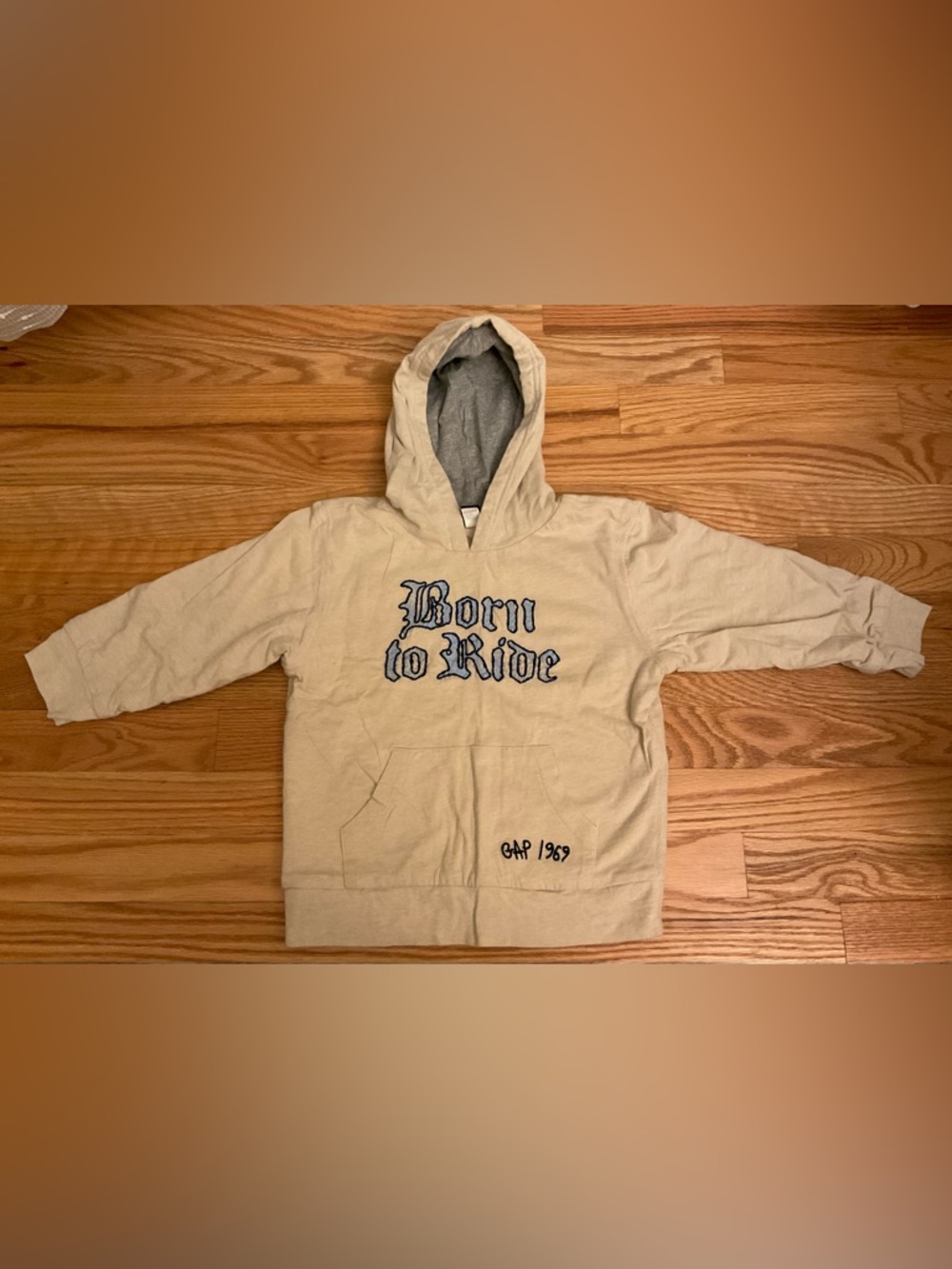 BABY GAP 1969 'Born to Ride' Graphic Hooded Long Sleeve TShirt